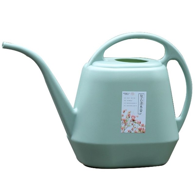 Watering kettle long mouth watering flowers 4L large capacity household plastic thickened sprinkler kettle gardening tools casual green plant potted plants