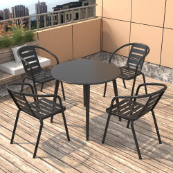 Outdoor Table and Chair Combination Outdoor Garden Leisure Open-Air Waterproof Sun Protection Dining Table Terrace Balcony Outdoor Chair Courtyard