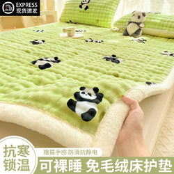 Winter Thickened Rabbit Fur Mattress Pad for Student Dormitory Single Tatami Mat with Coral Fleece and Milk Velvet Base