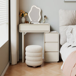 Solid Wood Dressing Table Bedroom Vanity Table 2026 New Model Bedside Table Integrated Small Mirrored Dressing Table Home Storage