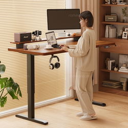 Sanmeng Solid Wood Electric Lift Table Home Computer Desk Bedroom Desk Gaming Table Study Desk Workbench