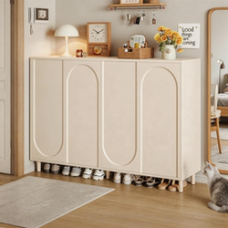 Cream-Colored Shoe Cabinet for Home Entrance, Integrated Wall-Mounted Storage Cabinet for Indoor Hallway, New 2026 Hot-Selling Shoe Rack