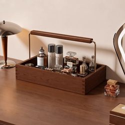 Desktop Storage Box, High-End Wooden Skincare Product and Perfume Organizer, Dressing Table Cosmetics Shelf, Entryway Storage Jewelry Box