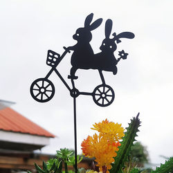 Japanese-Style Ins-Style Zakka Small Ornaments for Outdoor Garden Balcony Decoration, Flower Pot Decoration, Iron Art Silhouette Flower Arrangement