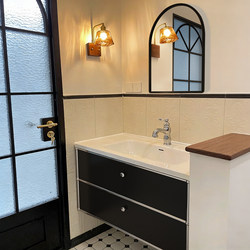 Black Bauhaus Stainless Steel Bathroom Cabinet with Integrated Ceramic Washbasin, 2026 New Model