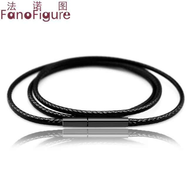 Fanotu pendant lanyard men's and women's jewelry pendant necklace rope black wax leather rope jade pendant pendant rope fashion