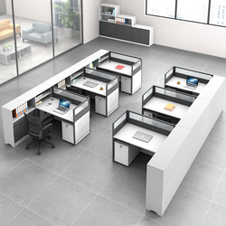Office Screen Financial Desk Simple Modern Staff Desk and Chair Combination 2-4 and 6-Person Workstation Employee Deck
