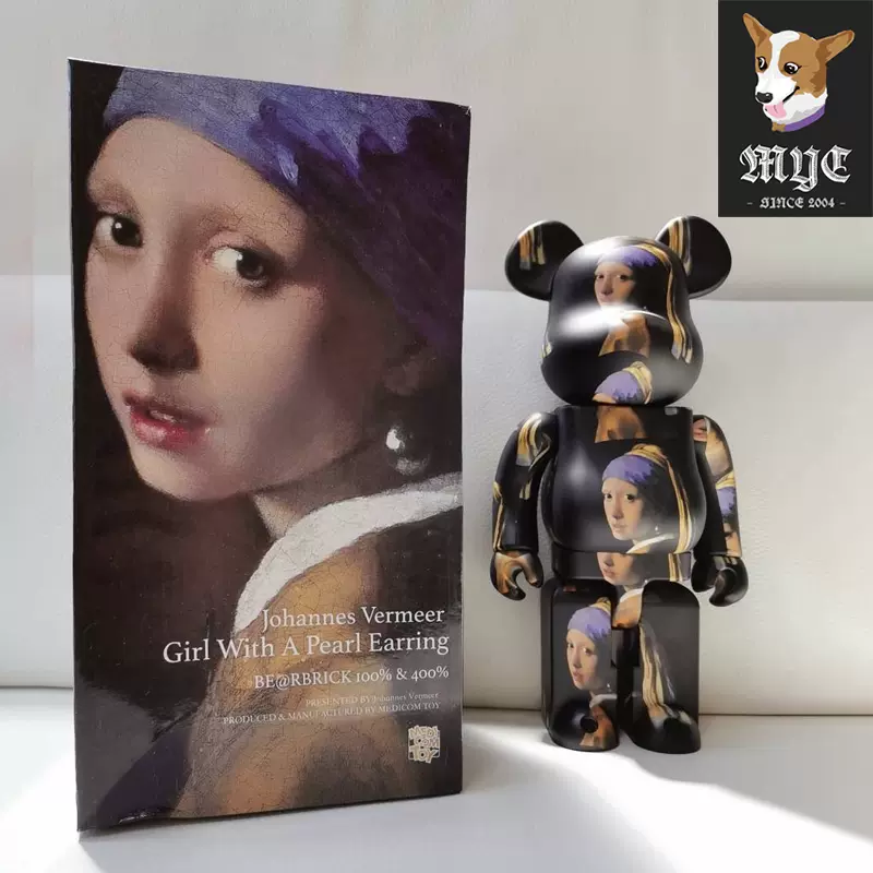 现货秒发】BE@RBRICK Johannes Vermeer 1000%珍珠女孩积木熊-Taobao