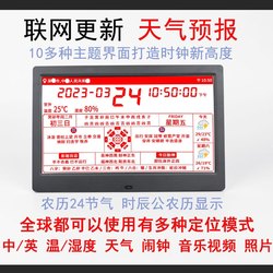 Old Almanac Smart Electronic Wifi Weather Forecast Perpetual Calendar Multifunctional Desktop Alarm Clock Tabletop Photo Frame