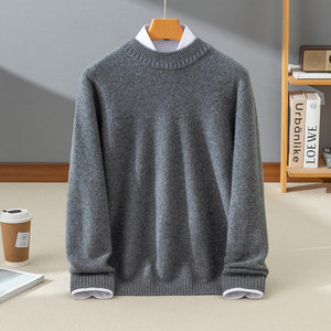 
2024 Autumn and Winter New 100 Pure Cashmere Sweater Men's Half Turtle Neck Business Casual Sweater Bottoming Knitwear