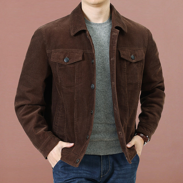 Autumn And Winter Leisure Men's Corduroy Lapel Jacket