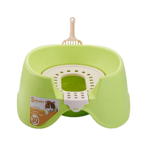 
Cat squatting toilet gold gradient cat cat internet celebrity open toilet semi-enclosed double-layer anti-splash cat litter box