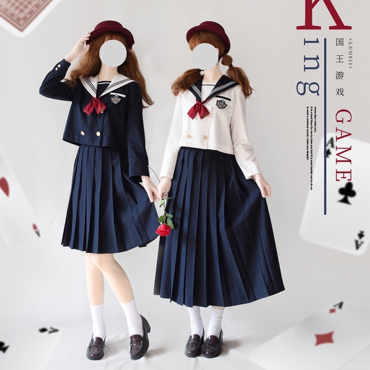 Traje de Marinera JK Japonesa Manga Larga, Falda