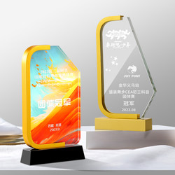 2024 New Metal Crystal Trophy Colorful Dazzling Gold, Silver, Bronze Distributor Outstanding Employee Annual Meeting Award Group
