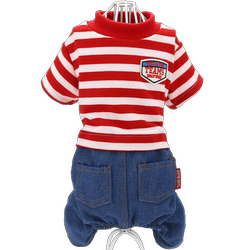 Striped four-legged VIP golden retriever pet clothing