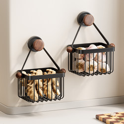 Kitchen Storage Rack, Onion, Ginger, and Garlic Storage Basket, Suction Cup, Ginger and Garlic Head Wall-Mounted Basket, Egg Storage Organizer