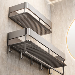 Bathroom Storage Rack, Elevated, No-Drill, Wall-Mounted, for Washroom, Toilet, and Sink, High-End Storage Shelf