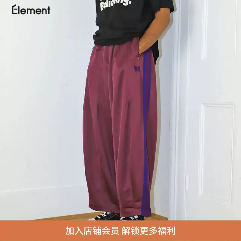 Needles H.D. Track Pant - Poly Smooth 蝴蝶刺绣复古阔腿运动裤-Taobao