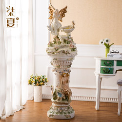 Flowing Water Fountain, European-Style Ornament, Large Floor-Standing Home Decoration for Living Room, Creative and Light Luxury Next to the Tv Cabinet