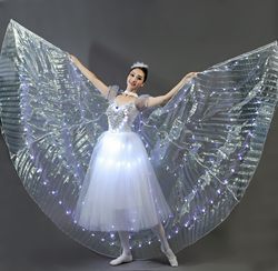 New Luminous Butterfly Dancing Wings Kidsren's Clothing Adult Ballet Skirt Led Luminous Dance Skirt Performance Clothing