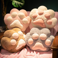 Cat Paw Hand Warmer Pillow, Dual-Purpose Cushion, Car and Office Nap Essential, Lunch Break Pillow and Blanket 2-in-1