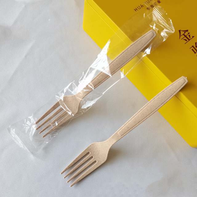 Disposable fork kraft paper independent packaging steak pasta light ...