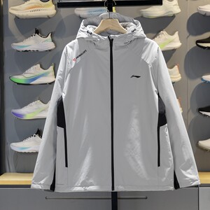 
Li Ning short cotton jacket for men 2025 autumn new fitness series water-repellent warm hooded jacket AJMV157