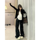 Tall 175 American hot girl butterfly embroidery spring extended floor mopping 180 casual wide-leg work pants for women