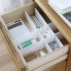 12-Piece Drawer Organizer Dividers, Freely Combinable, Plastic Sock Compartment Dividers, Partition Boxes for Organizing and Dividing Space
