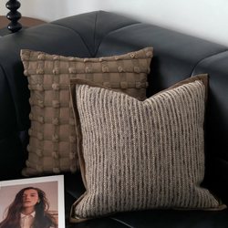 2025 New Style Maillard Sofa Cushion, Simple and Luxurious Wabi-Sabi Style Pillow Cover, Sofa Living Room Cushion