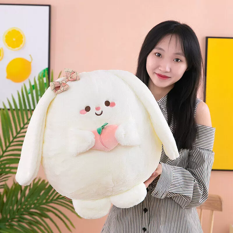 可愛兔小桃公仔毛絨玩具軟萌桃子兔玩偶女孩睡覺抱布