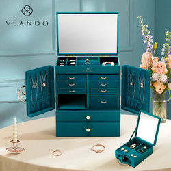 Birthday Gift Weilanduo Jewelry Box Necklace Watch Ring Large Capacity Jewelry Storage Box Retro and Exquisite