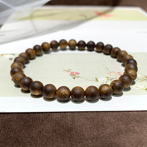 
Original high-end green nan agarwood bracelets are truly exquisite old materials natural single-circle men's and women's Buddhist beads and cultural bracelets