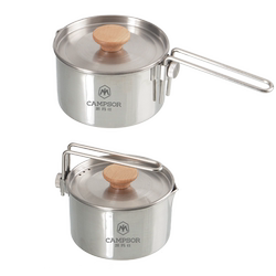 Outdoor camping kettle stainless steel cassette stove pot