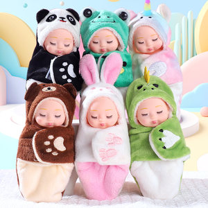 
Mini Simulation Baby Doll Rebirth Sleeping Bag Doll Little Baby Soothing Toys Boy and Girl Gifts