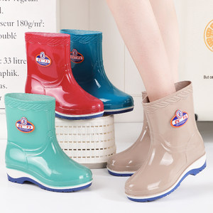 
New fashion women's rain boots plus cotton warm non-slip wear-resistant rain boots four seasons kitchen women's waterproof shoes short rain boots
