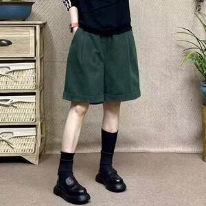 
2025 Summer New Loose Casual Shorts Women's Slim Versatile Large Size Elastic Waist Quarter Pants Harem Pants