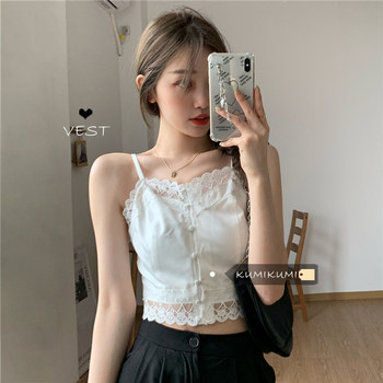 Take a small suspender vest female summer fat sister French style
