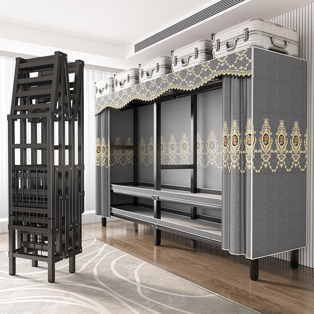 Free installation of simple cloth wardrobe bedroom household folding ...