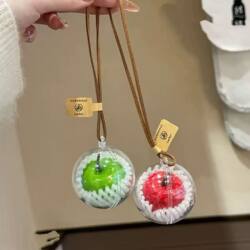 An Apple Pendant, Creative Pendant, Mobile Phone Bag Pendant, Apple Safety Pendant, Car Pendant, Cute Bag Pendant