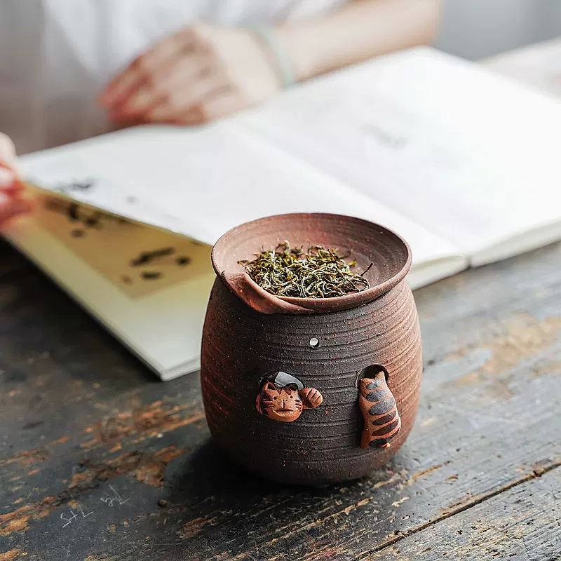 烤茶熏香日本直采茶叶精油两用香薰炉茶香炉进口濑户烧陶器茶道-Taobao