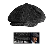 Мужские оригинальные шляпы бритвы Черные гангстеры, восьмиугольные шляпы, лезвие, британская ретро -элегантная шляпа Шелби утиной шляпа