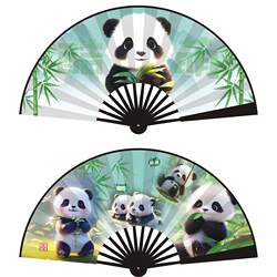 10inch Cool and Cute Panda Silk Fan, Hot Selling Item in Tourist Attractions, Folding Fan, Advertising Fan, Travel Fan, Directly Sold by the Manufacturer