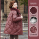 Mom's winter clothing, mid-length warm down jacket, mother-in-law's wedding banquet outfit, leather jacket, middle-aged and elderly women's style thickened jacket