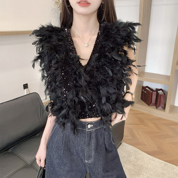 
2025 early spring new versatile sweet fur vest for women