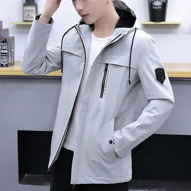 Coat men's jacket hooded spring and autumn casual young men's ...