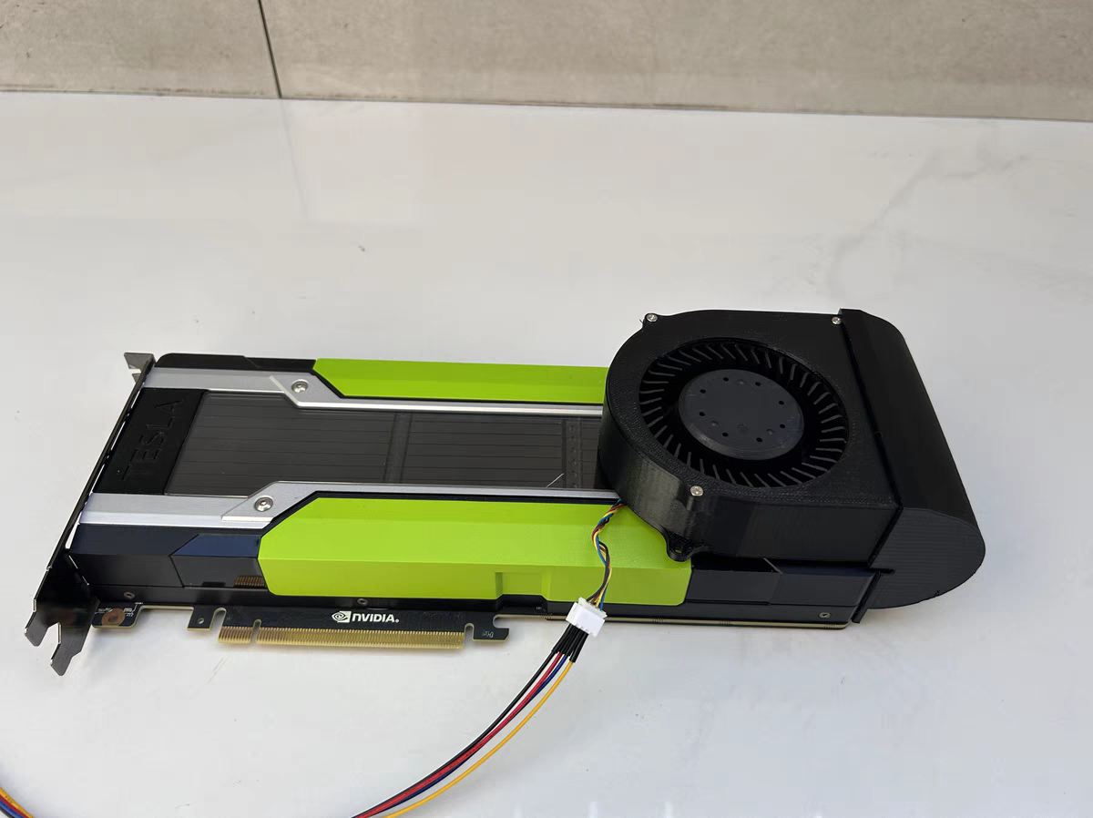 Видеокарта NVIDIA Tesla P100 16G PCIe с большим изогнутым вентилятором + кабель-переходник с 8p на двойной 8p