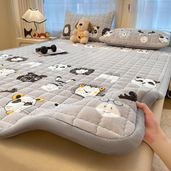 Thickened Milk Velvet Mattress Pad for Home Bedroom Winter Warmth, Coral Fleece Bed Sheet Pad Bedding