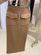 Slim MM2024 autumn and winter new product pure cashmere double-sided hunting pocket one-step skirt temperament pure handmade midi skirt