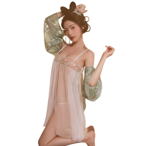 Feimu's sexy sex high-end feeling ancient style Hanfu tempting my husband pajamas large-scale bed cheongsam bellyband uniform
